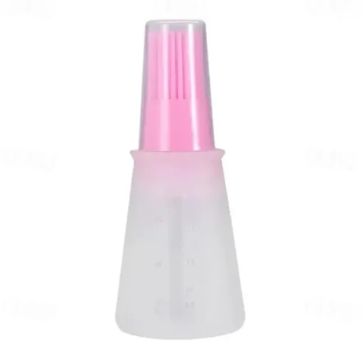 Portable Silicone Oil Bottle With Brush Grill Oil Brushes Pastry Plastic Kitchen Oil Bottle Outdoor Baking BBQ Brush