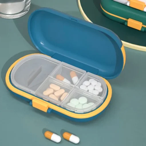 Portable Small Medicine Box Small Mini Tablets Pills Medication Packaging Box 7-Day Travel Large Capacity Storage Box 1PC