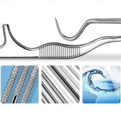 Portable Stainless Steel Toothpicks Pocket Set Reusable Metal Toothpicks Cleaning Kit with Holder for Outdoor Picnic Camping Traveling