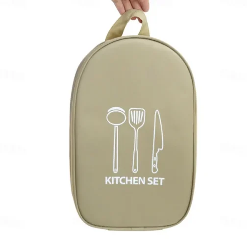 Portable Storage Pouch for BBQ Camp,Canvas Cookware Knife Storage Bag,Camping Cookware Storage Bag for BBQ Camp Cookware Kitchen Pattern