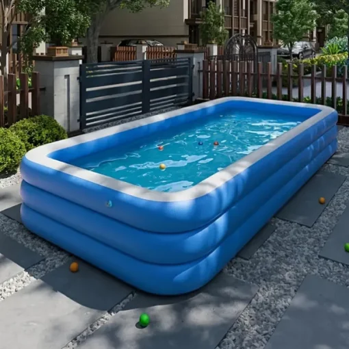 Portable Swimming Pool, Foldable Extra Large Inflatable Pool - Suitable for Family Gatherings and Friends Parties, Indoor Bath Use