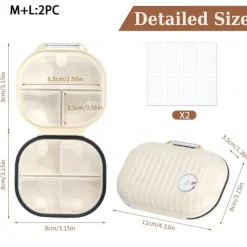 Portable Travel Pill Storage Box with 7 Labeled Compartments - Small Medicine Organizer for Pocket or Wallet, Daily Vitamin and Supplement Holder