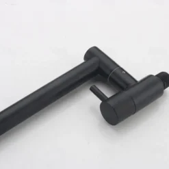 Pot Filler Kitchen Faucet Only Cold Water Stainless Steel, Brushed Black Foldable Sink Wall Mount Folding Fill Pot Kitchen Tap