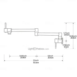 Pot Filler Kitchen Faucet Brushed Nickel, Foldable Sink Only Cold Water Taps, Wall Mount Brass Folding Fill Pot Kitchen Tap Double Joint Swing Arm Single Hole 2 Handle