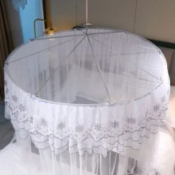 Princess Style Dome Mosquito Net Density Gauze Household Nets Extra Space Mosquito Net Butterfly Floral Series for Bedroom Floor Hem