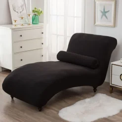 Printed Armless Chaise Lounge Cover Indoor Slipcover Stretch Chair Covers for Living Room Bedroom Stretch Armless Lounge Chaise Slipcover