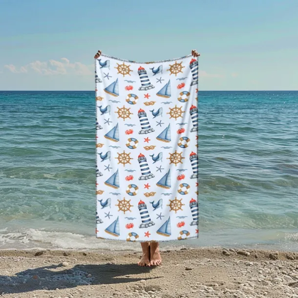 Printed Beach Towel, Lightweight Quick-Dry Sand-Free Beach Blanket, Ideal for Travel, Pool, and Outdoor Use