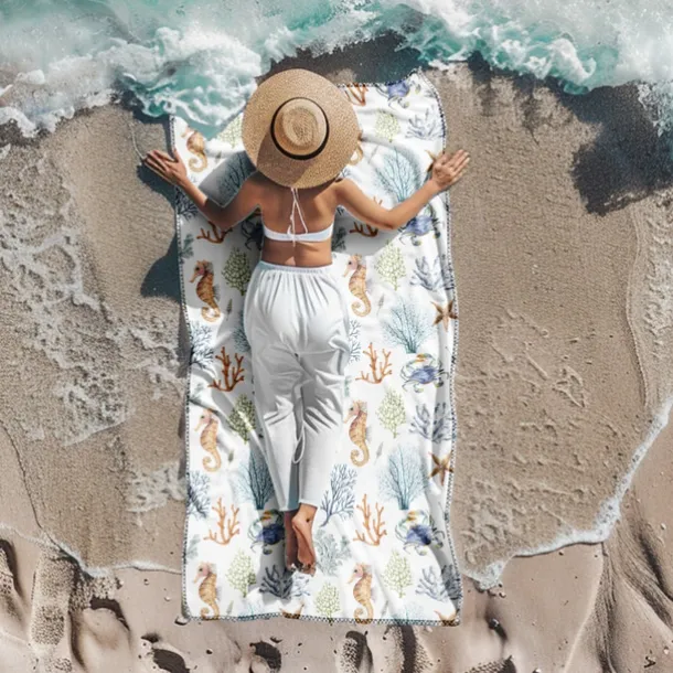 Printed Beach Towel, Lightweight Quick-Dry Sand-Free Beach Blanket, Ideal for Travel, Pool, and Outdoor Use