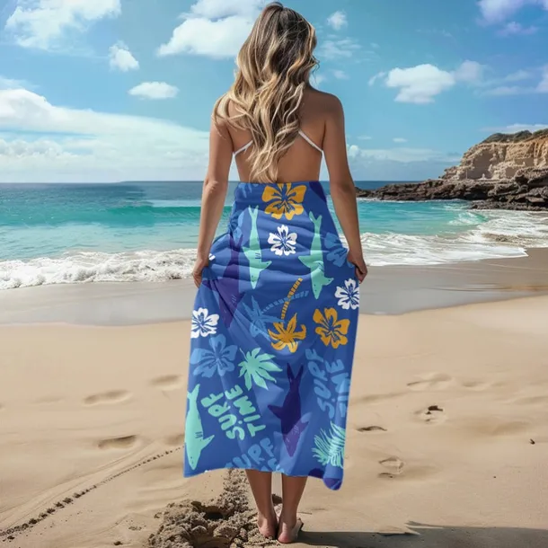 Printed Beach Towel, Lightweight Quick-Dry Sand-Free Beach Blanket, Ideal for Travel, Pool, and Outdoor Use