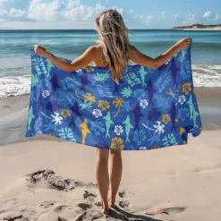 Printed Beach Towel, Lightweight Quick-Dry Sand-Free Beach Blanket, Ideal for Travel, Pool, and Outdoor Use