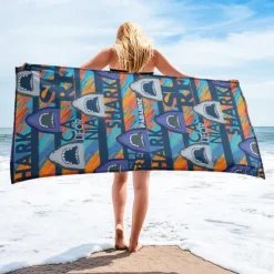 Printed Beach Towel, Lightweight Quick-Dry Sand-Free Beach Blanket, Ideal for Travel, Pool, and Outdoor Use