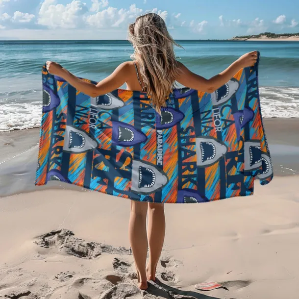 Printed Beach Towel, Lightweight Quick-Dry Sand-Free Beach Blanket, Ideal for Travel, Pool, and Outdoor Use