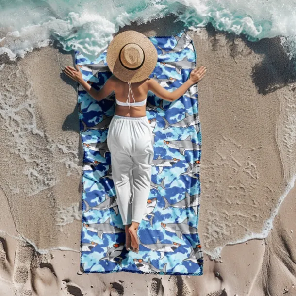 Printed Beach Towel, Lightweight Quick-Dry Sand-Free Beach Blanket, Ideal for Travel, Pool, and Outdoor Use