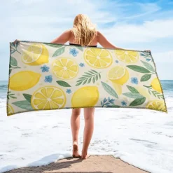 Printed Beach Towel, Lightweight Quick-Dry Sand-Free Beach Blanket, Ideal for Travel, Pool, and Outdoor Use