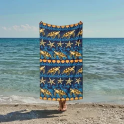 Printed Beach Towel, Lightweight Quick-Dry Sand-Free Beach Blanket, Ideal for Travel, Pool, and Outdoor Use