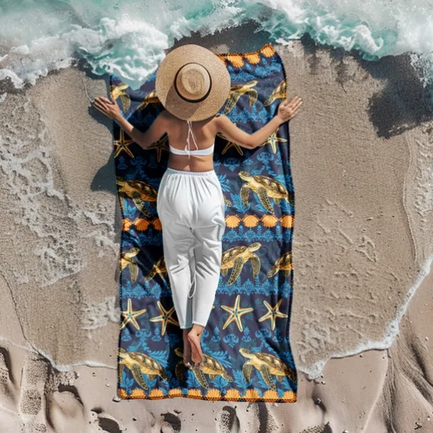 Printed Beach Towel, Lightweight Quick-Dry Sand-Free Beach Blanket, Ideal for Travel, Pool, and Outdoor Use