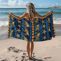 Printed Beach Towel, Lightweight Quick-Dry Sand-Free Beach Blanket, Ideal for Travel, Pool, and Outdoor Use
