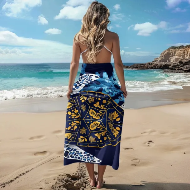 Printed Beach Towel, Lightweight Quick-Dry Sand-Free Beach Blanket, Ideal for Travel, Pool, and Outdoor Use