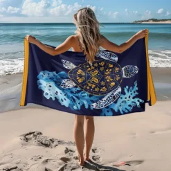 Printed Beach Towel, Lightweight Quick-Dry Sand-Free Beach Blanket, Ideal for Travel, Pool, and Outdoor Use