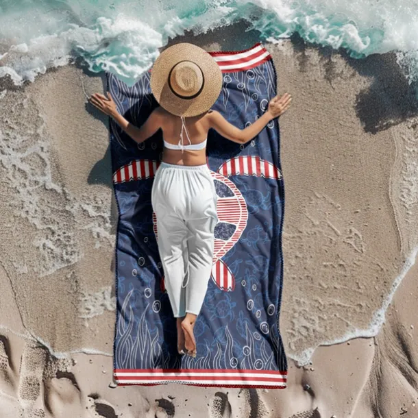 Printed Beach Towel, Lightweight Quick-Dry Sand-Free Beach Blanket, Ideal for Travel, Pool, and Outdoor Use