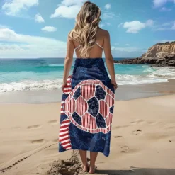 Printed Beach Towel, Lightweight Quick-Dry Sand-Free Beach Blanket, Ideal for Travel, Pool, and Outdoor Use