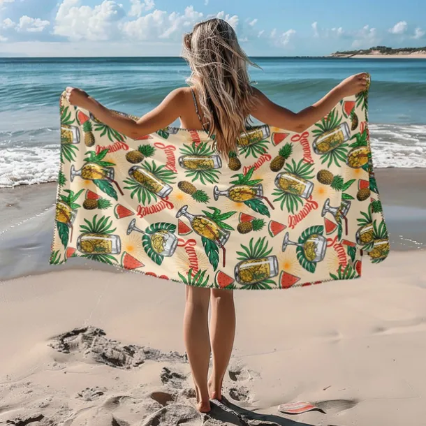 Printed Beach Towel, Lightweight Quick-Dry Sand-Free Beach Blanket, Ideal for Travel, Pool, and Outdoor Use