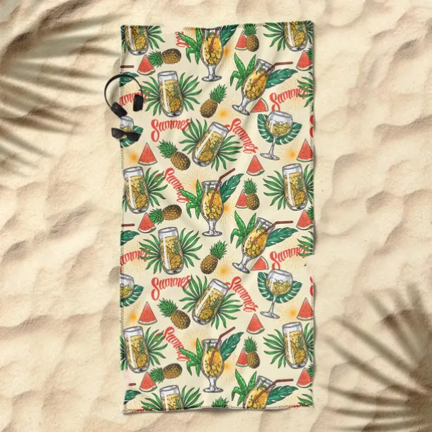 Printed Beach Towel, Lightweight Quick-Dry Sand-Free Beach Blanket, Ideal for Travel, Pool, and Outdoor Use