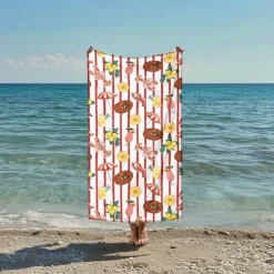 Printed Beach Towel, Lightweight Quick-Dry Sand-Free Beach Blanket, Ideal for Travel, Pool, and Outdoor Use