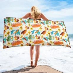 Printed Beach Towel, Lightweight Quick-Dry Sand-Free Beach Blanket, Ideal for Travel, Pool, and Outdoor Use