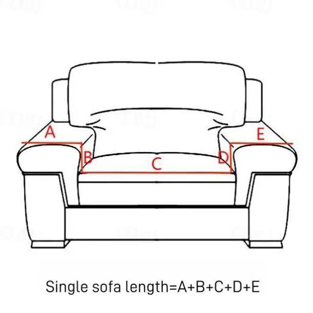 Printed Elastic Slipcover for Floral& Geometric Pattern Indoor Use Only