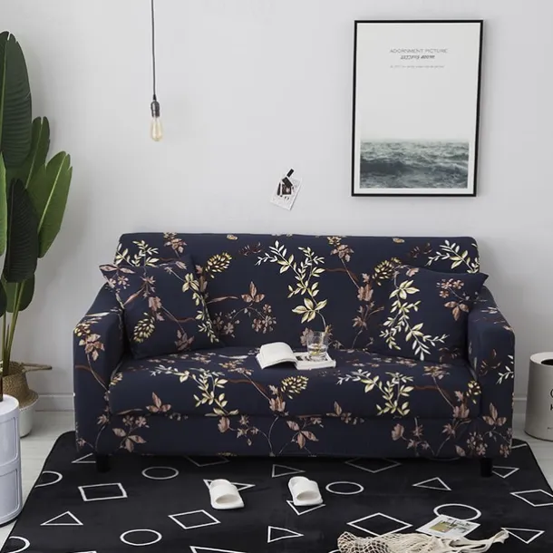 Printed Elastic Slipcover for Floral& Geometric Pattern Indoor Use Only