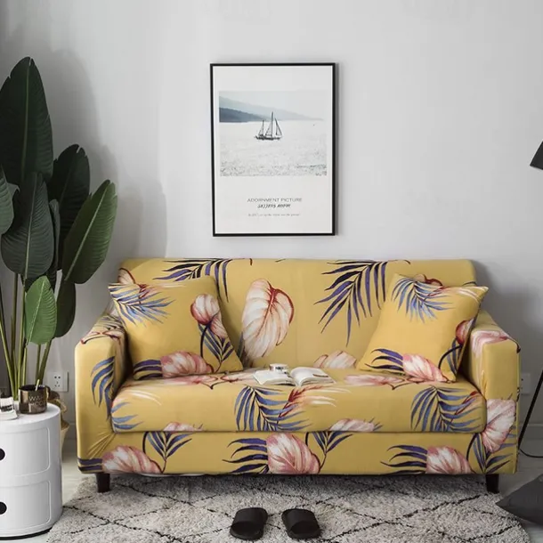 Printed Elastic Slipcover for Floral& Geometric Pattern Indoor Use Only