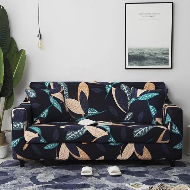 Printed Elastic Slipcover for Floral& Geometric Pattern Indoor Use Only