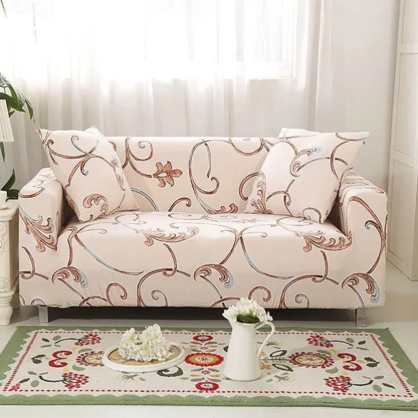 Printed Elastic Slipcover for Floral& Geometric Pattern Indoor Use Only