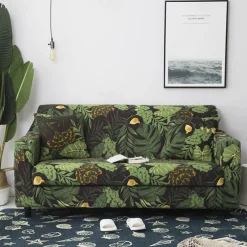 Printed Elastic Slipcover for Floral& Geometric Pattern Indoor Use Only