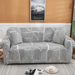 Printed Elastic Slipcover for Floral& Geometric Pattern Indoor Use Only