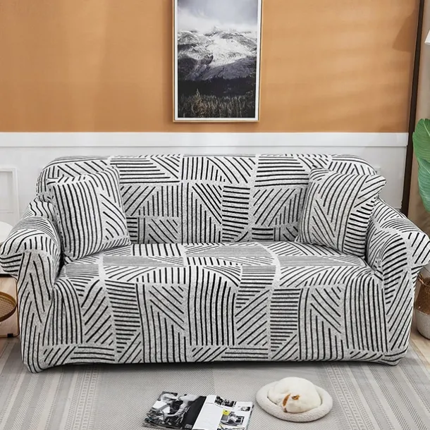 Printed Elastic Slipcover for Floral& Geometric Pattern Indoor Use Only