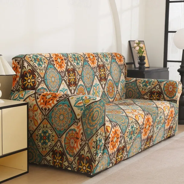 Printed Sofa Cover Elastic Sofa Slipcover L Shaped Couch Cover Furniture Protector For Bedroom Office Living Room Home Decor