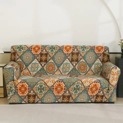 Printed Sofa Cover Elastic Sofa Slipcover L Shaped Couch Cover Furniture Protector For Bedroom Office Living Room Home Decor