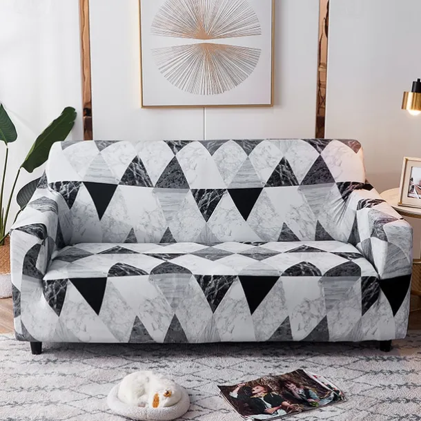 Printed Stretch Jersey Fabric Slipcover for Indoor Use