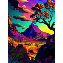 Psychedelic Wall Art Canvas Mushroom Nature Prints and Posters Pictures Decorative Fabric Painting For Living Room Pictures No Frame