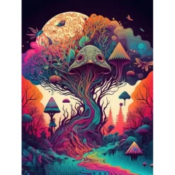 Psychedelic Wall Art Canvas Mushroom Nature Prints and Posters Pictures Decorative Fabric Painting For Living Room Pictures No Frame