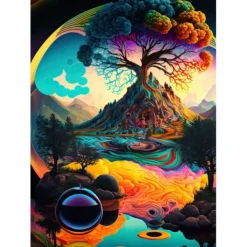 Psychedelic Wall Art Canvas Mushroom Nature Prints and Posters Pictures Decorative Fabric Painting For Living Room Pictures No Frame