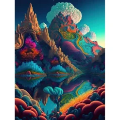Psychedelic Wall Art Canvas Mushroom Nature Prints and Posters Pictures Decorative Fabric Painting For Living Room Pictures No Frame