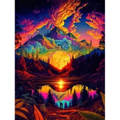 Psychedelic Wall Art Canvas Mushroom Nature Prints and Posters Pictures Decorative Fabric Painting For Living Room Pictures No Frame