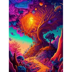 Psychedelic Wall Art Canvas Mushroom Nature Prints and Posters Pictures Decorative Fabric Painting For Living Room Pictures No Frame