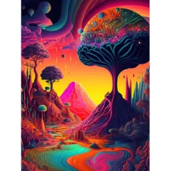 Psychedelic Wall Art Canvas Mushroom Nature Prints and Posters Pictures Decorative Fabric Painting For Living Room Pictures No Frame
