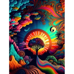 Psychedelic Wall Art Canvas Mushroom Nature Prints and Posters Pictures Decorative Fabric Painting For Living Room Pictures No Frame
