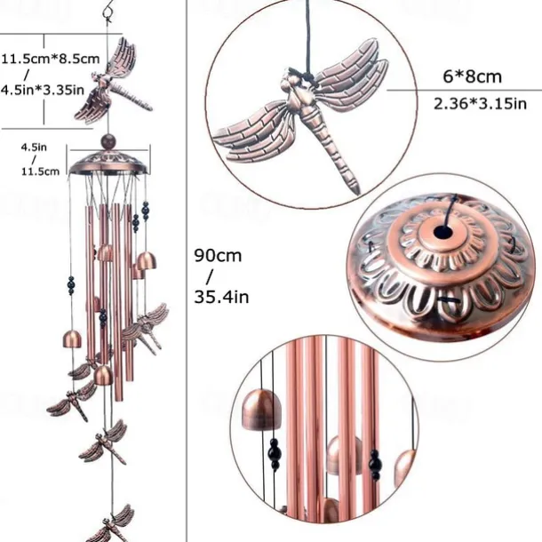 Pure Hand-Made Copper Wind Chimes,Animals Wind Chimes for Outside Clearance Copper Windchimes Outdoors Patio Decor House Warming Gifts Outdoor Wind Chimes Garden Decor for Outside Porch Yard Decoratio