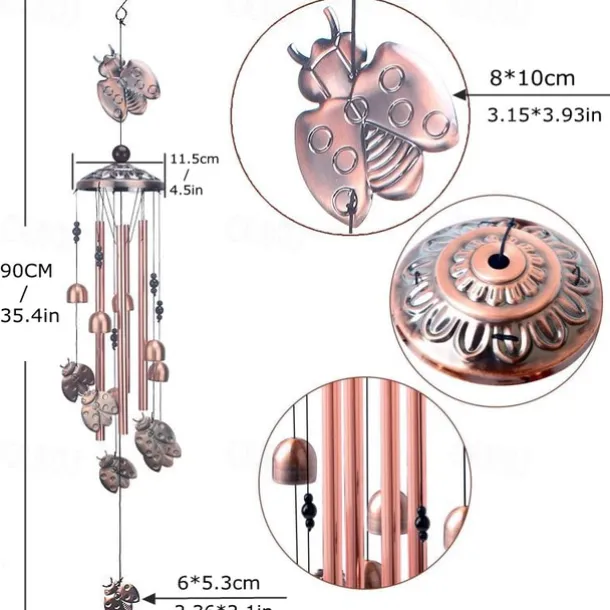 Pure Hand-Made Copper Wind Chimes,Animals Wind Chimes for Outside Clearance Copper Windchimes Outdoors Patio Decor House Warming Gifts Outdoor Wind Chimes Garden Decor for Outside Porch Yard Decoratio